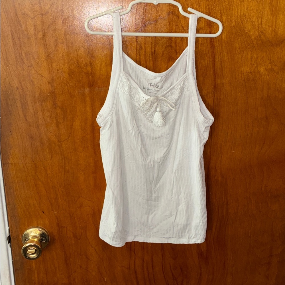 Justice White Tank Top for Kids